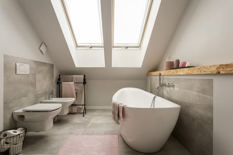 Carrelage salle de bain gris et beige