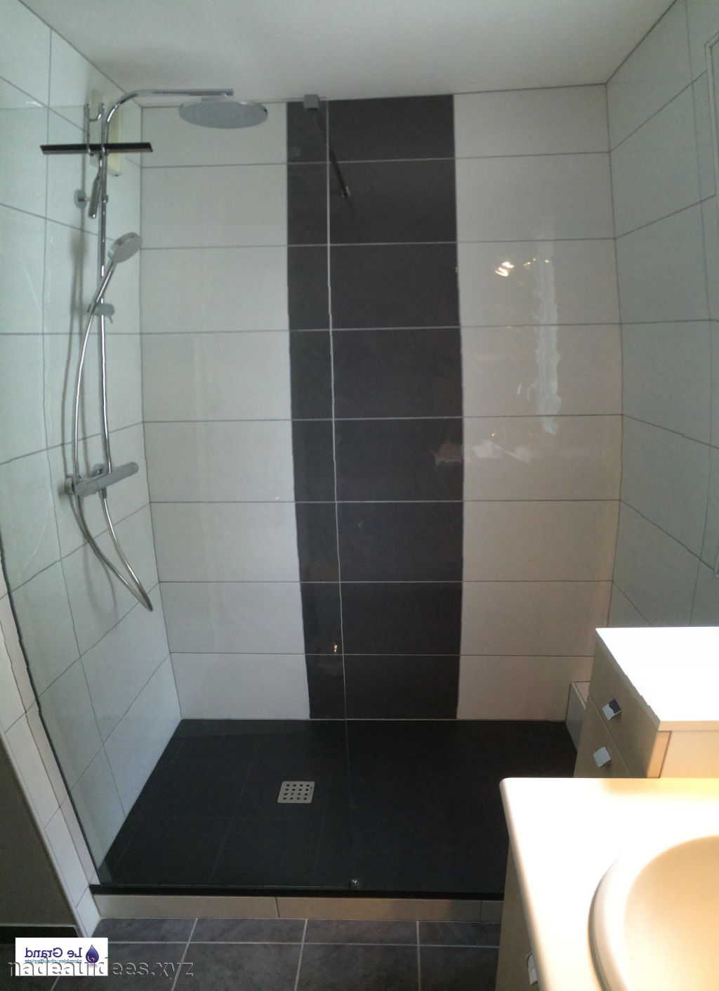 Carrelage salle de bain noir et blanc sol