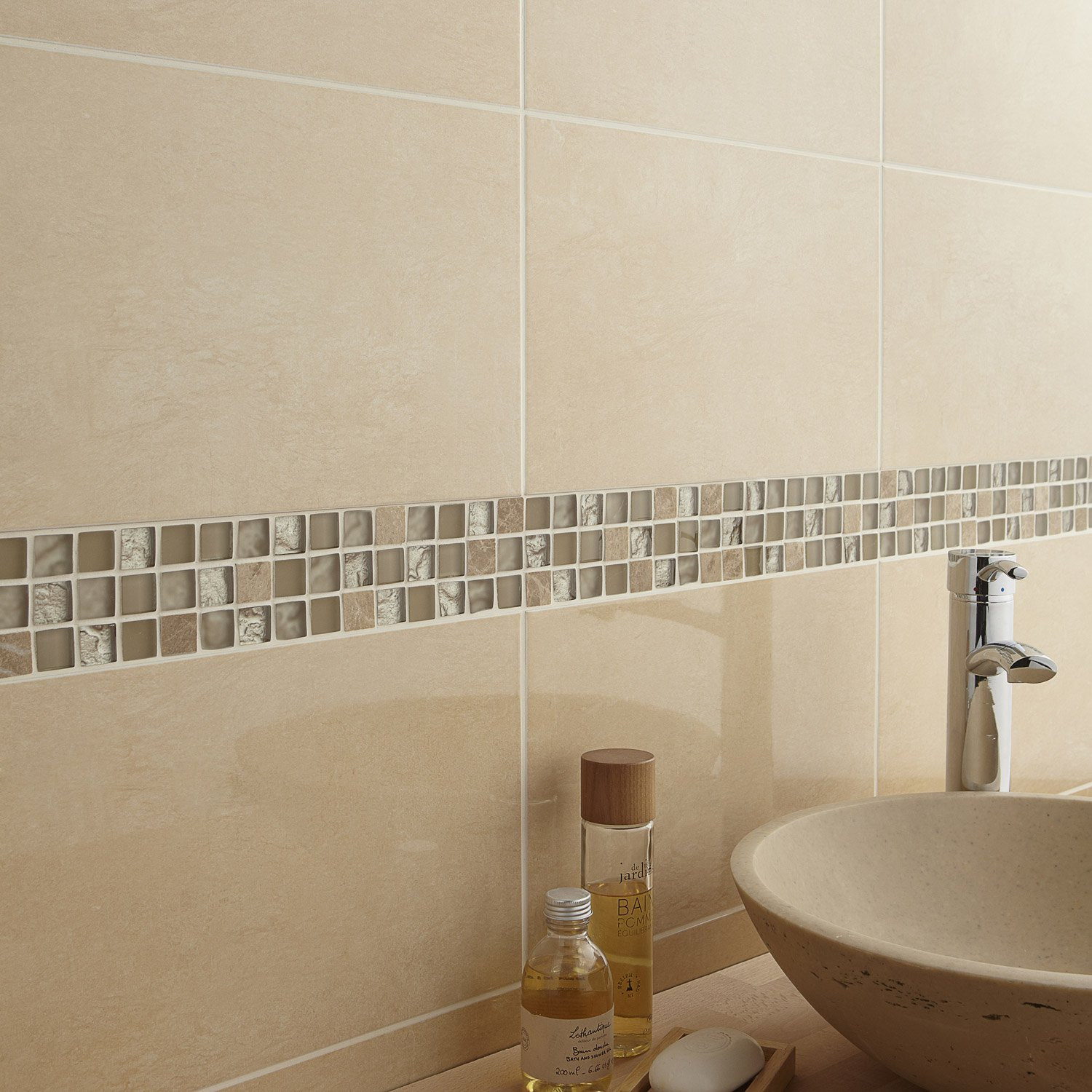 Carrelage mosaique taupe