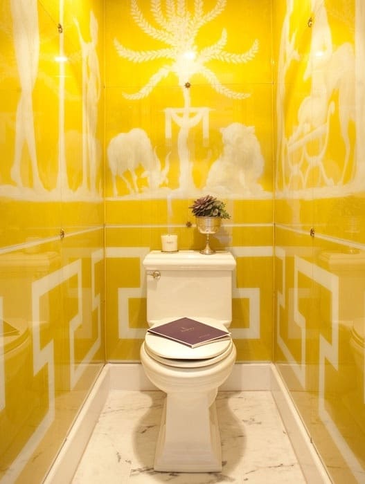 Carrelage salle de bain jaune