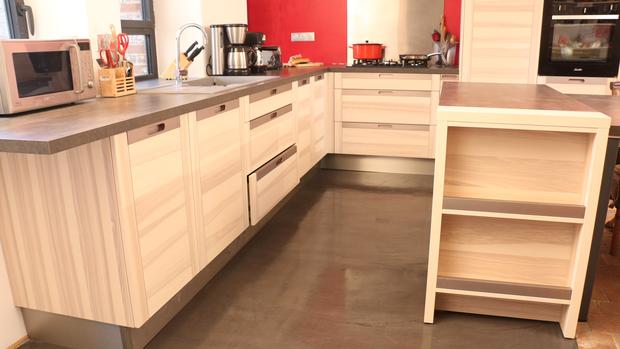 Plan de travail de cuisine en bois