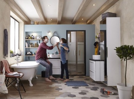 Mixte parquet carrelage