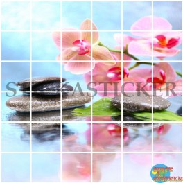 Carrelage salle de bain orchidée