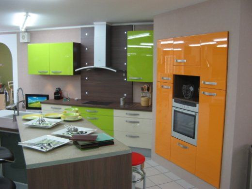 Deco cuisine gris et orange