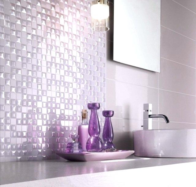 Carrelage mosaique gris et rose