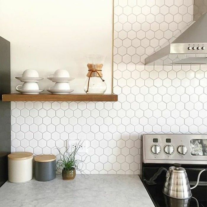 Carrelage adhesif hexagonal