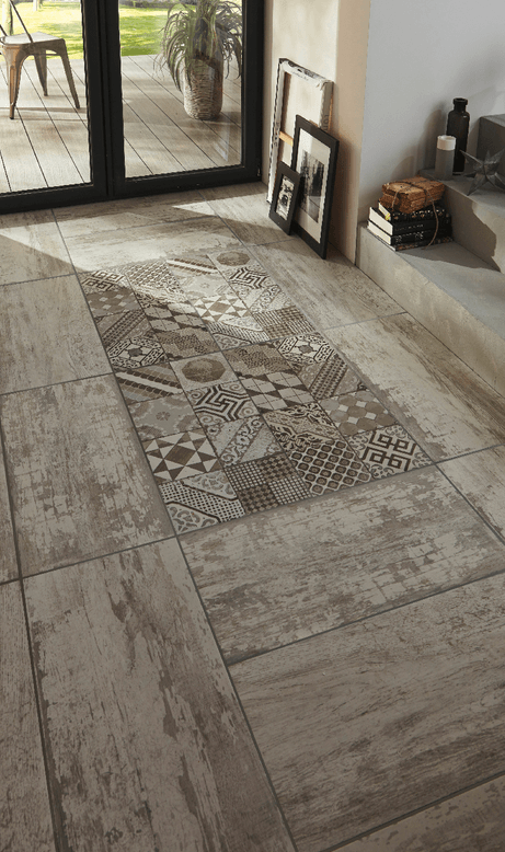 Carrelage gris vieilli