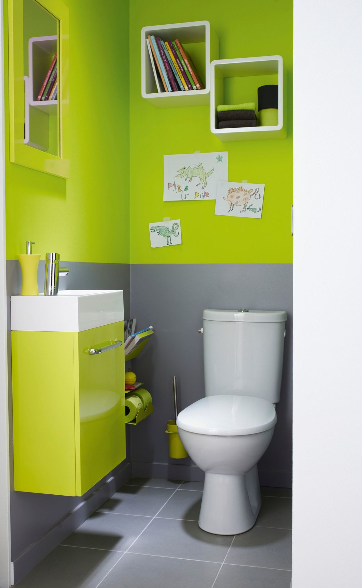 Carrelage gris vert