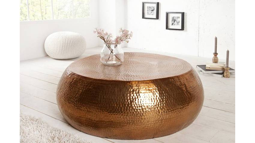 Table basse ronde cuivre