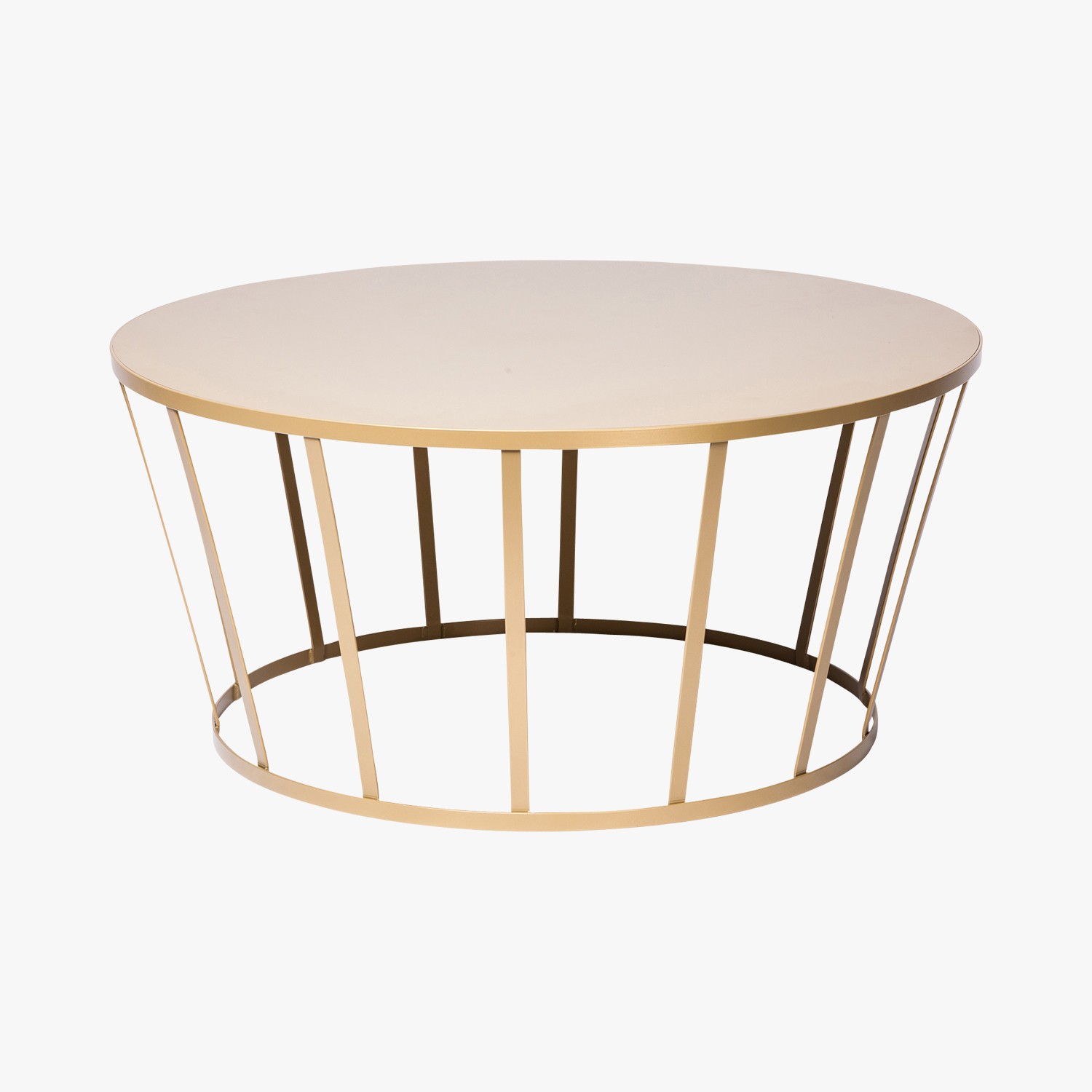 Table basse ronde dorée