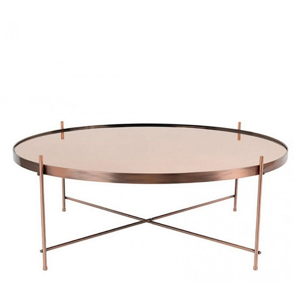 Table basse ronde cuivrée