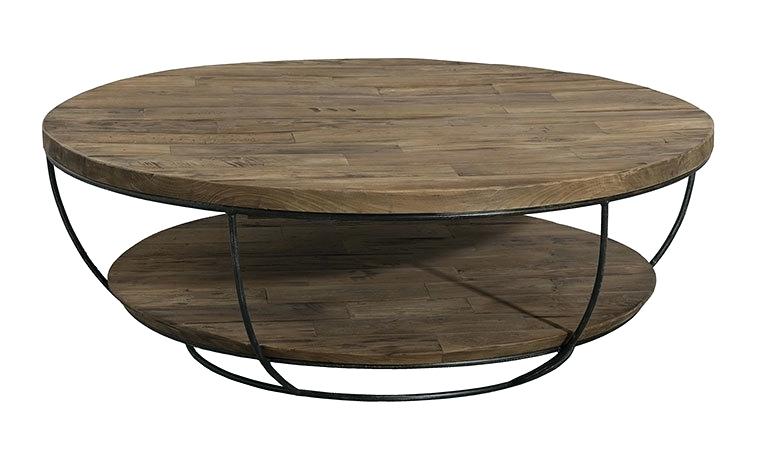 Table basse ronde double plateau