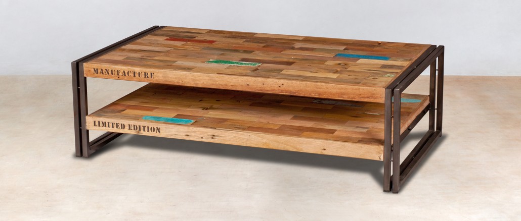 Table basse industrielle 2 plateaux