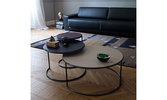 Table basse gigogne ronde noire