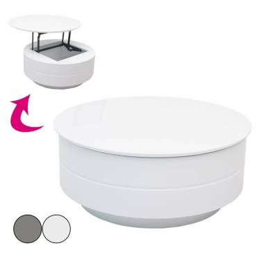 Table basse ronde avec coffre