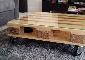 Table basse palette à roulettes