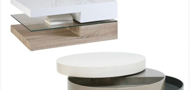 Table basse ronde pivotant