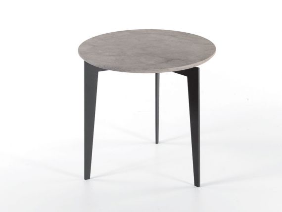 Table basse ronde avec plateau