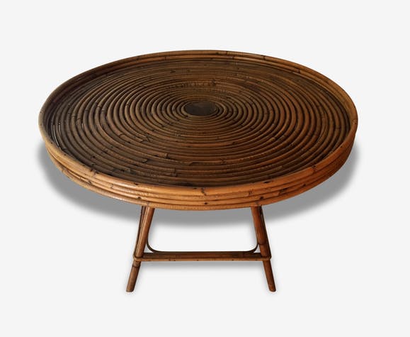Table basse ronde bambou