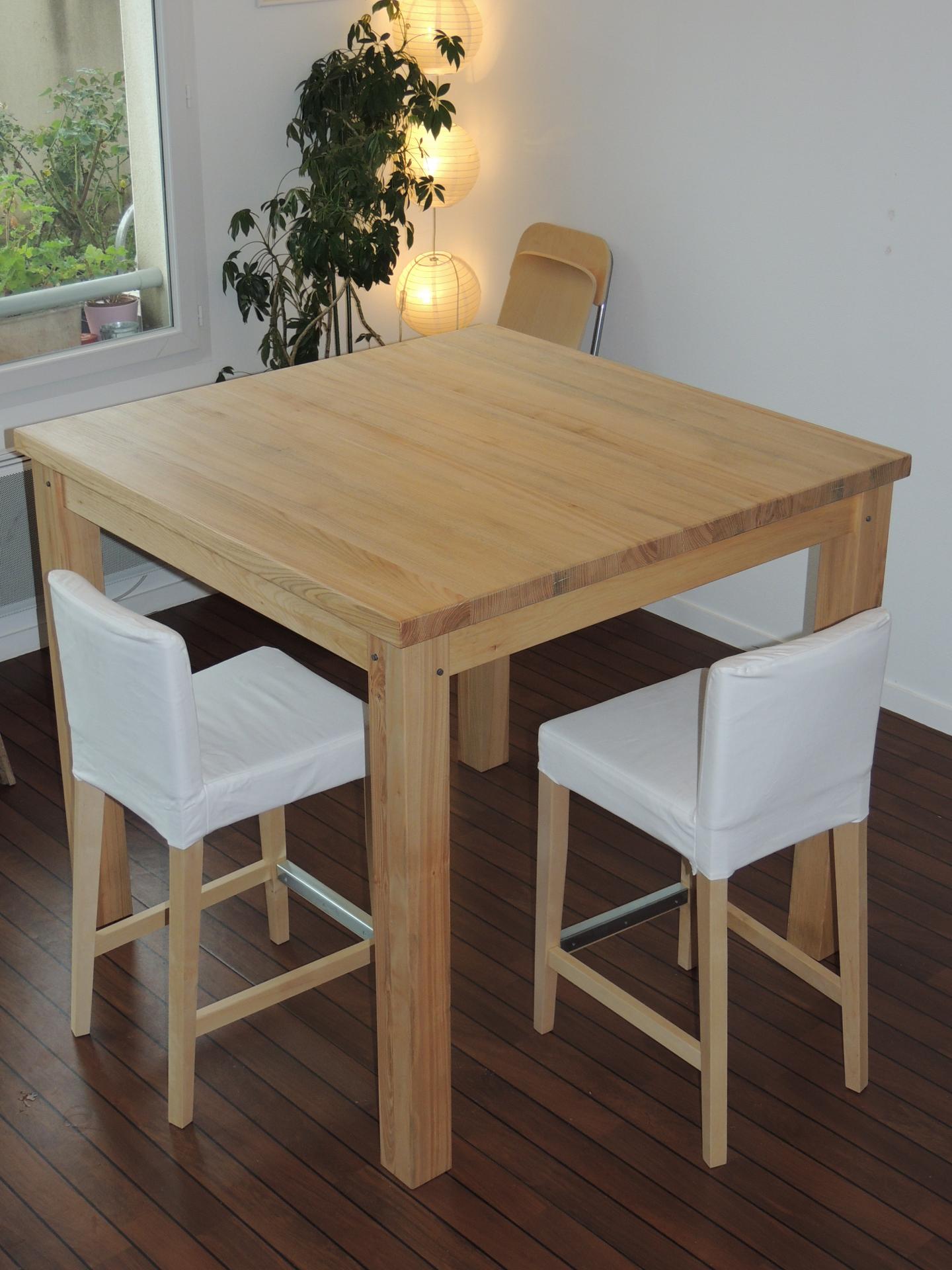 Table haute bois cuisine