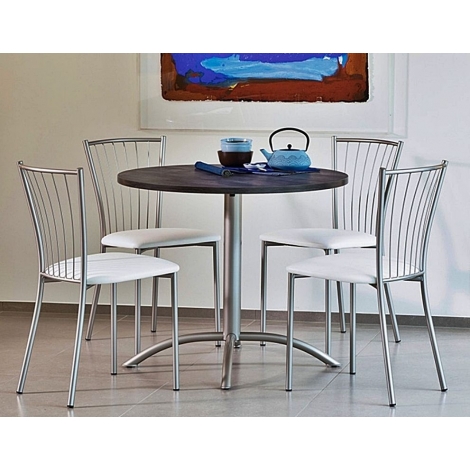 Table cuisine ronde bois fer forgé