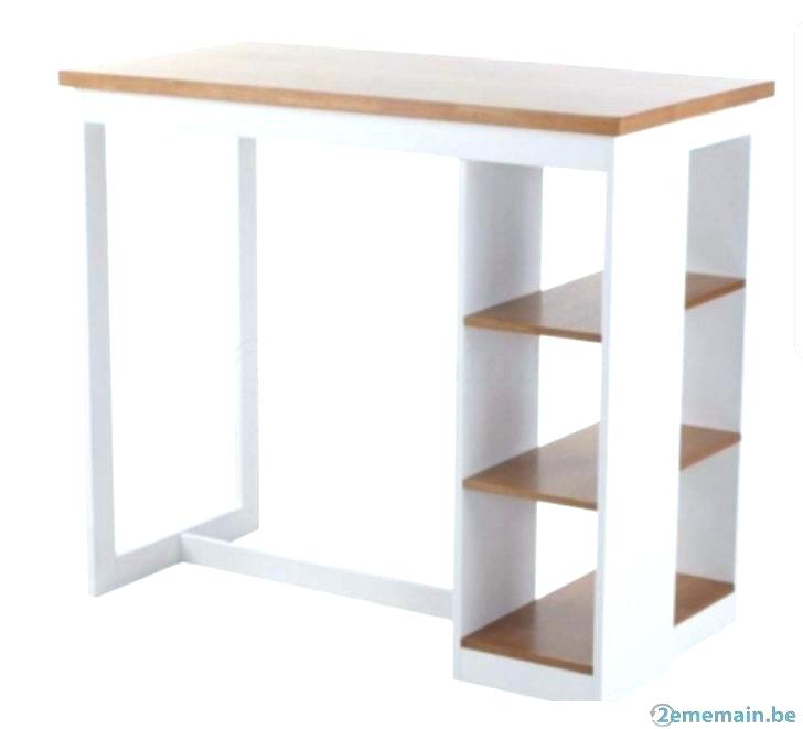 Table bar avec rangements latéraux blanc