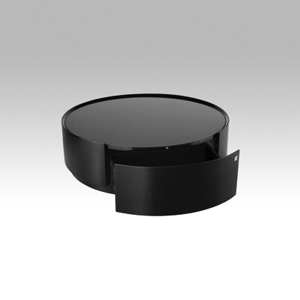 Table basse ronde avec tiroir