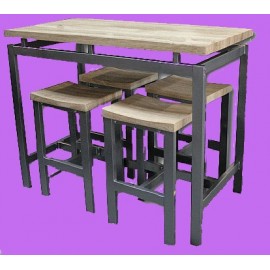 Table haute cuisine tabourets