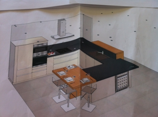 Table haute pour cuisine ouverte