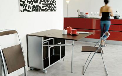 Table de cuisine rabattable en bois