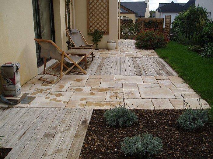 Carrelage bois et pierre