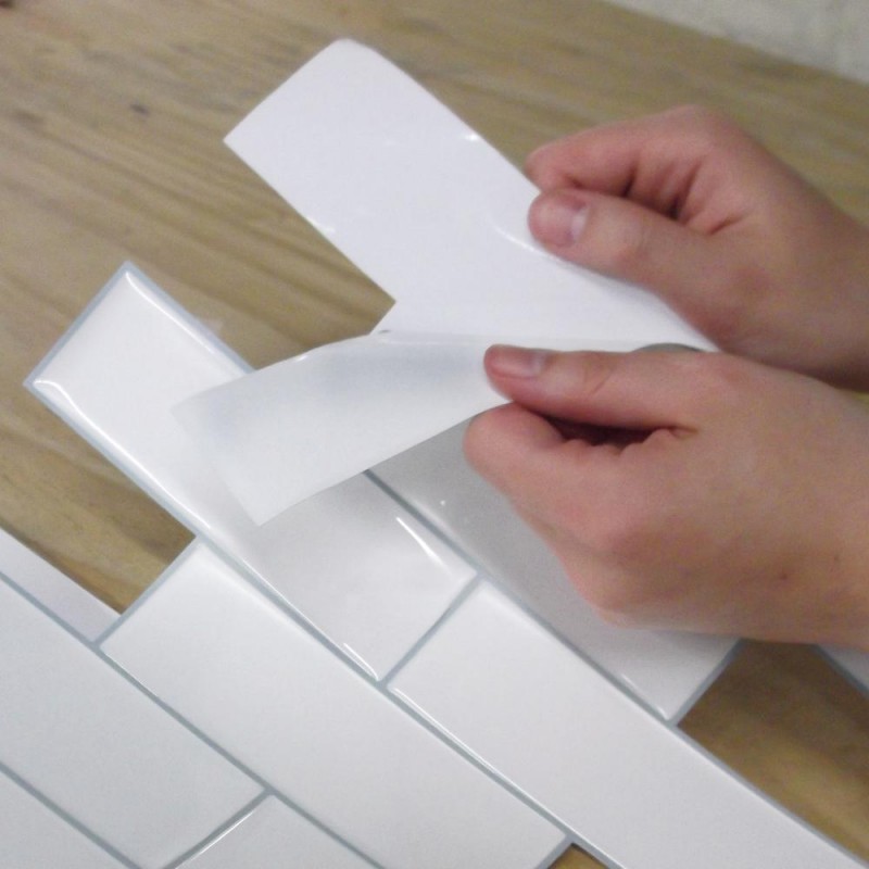 Carrelage blanc adhesif