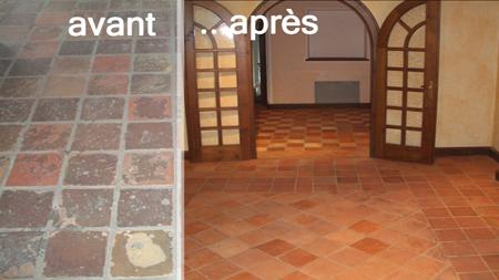 Carrelage ancien huile de lin