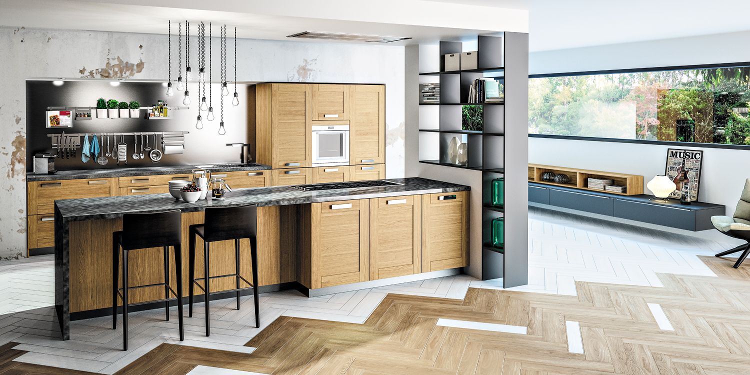 Modele meuble cuisine bois