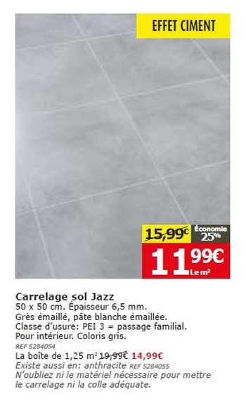 Carrelage jazz gris