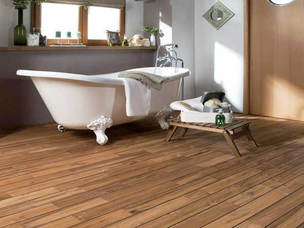 Carrelage imitation parquet teck