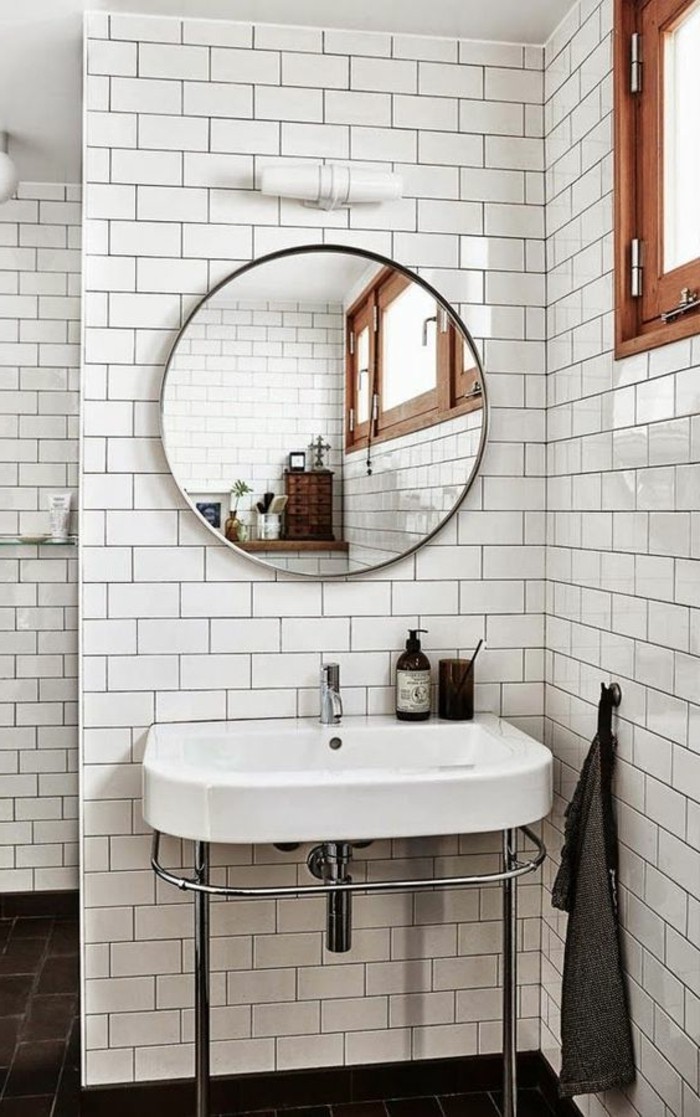 Carrelage metro en miroir