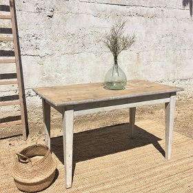Table de cuisine + 4 chaises métal/bois blanc combo