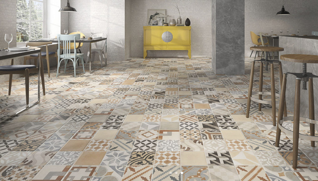 Carrelage imitation carreaux de ciment beige
