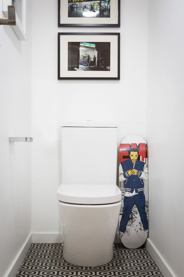 Carrelage blanc toilette