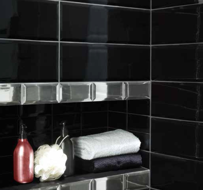 Carrelage cuisine noir brillant